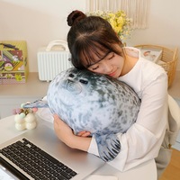 Peluche de phoque mignon Kawaii, adorable oreiller réaliste en forme de phoque pour enfants, ensemble d'oreillers mignons phoque mère et bébé