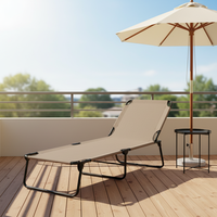Chaise longue pliante rembourrée, durable, écologique, résistante aux UV, portable, pour camping, parc, hôtel, cour
