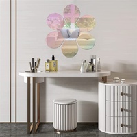 Miroir mural en acrylique à fleurs personnalisé, outil de photographie, miroir mural arc-en-ciel moderne, décoration de la maison, miroir décoratif en acrylique cristal, Art mural