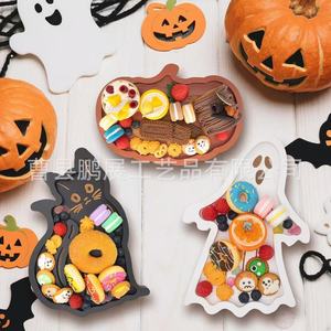 Pengzhan Halloween Serving <b>Tray</b> Wooden Decorative <b>Snack</b> Plate For Party Food Display - Product Image 2