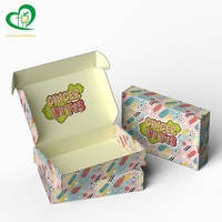 Boîte d'expédition personnalisée imprimée avec un motif abstrait coloré, boîte pliable en carton ondulé de qualité supérieure pour l'emballage e-commerce