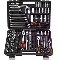 Jeu de clés à douilles professionnel 110 pièces 1/4'' et 1/2'' avec clé à douille pour boîte aux lettres, outils à main domestiques en Cr-V et forets en plastique pour le bricolage