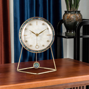 Seashell Desk Clock Circular Quartz Movement Home Decor Elegant Table Clock For Living Room Interior Design Ornament - Product Image 1