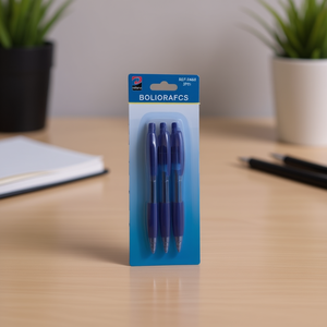 MNJ Ballpoint Pens Blue 3Pcs Pack Ref 04568 - Product Image 3