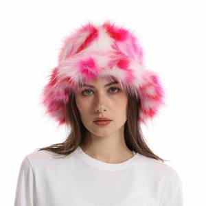 2023 Hot Sale Colorful Fuzzy Fisherman's <b>Hat</b> Fur Casual Fashion Ladies <b>Warm</b> Faux Fur Winter Bucket <b>Hat</b> for Women - Product Image 5