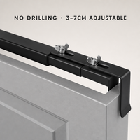 Keuken Heavy Duty 2-in-1 wandmontage & hangende kruidenrek 6-laags over-de-deur voorraadkast organizer met verstelbare houten manden