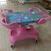 Cama de Hospital Ajustable de ABS para Recién Nacidos con Ruedas, Adecuada para Familias y Obstetricia