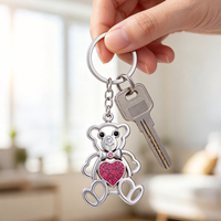 Porte-clés mousqueton personnalisé en alliage de zinc, style vintage, motif Care Bear, avec traitement de surface par électrolyse et émail