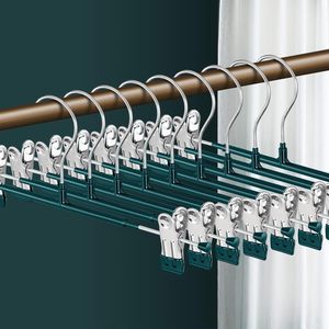 Multi <b>Stackable</b> Durable Space Saving Metal Skirt Hangers for Skirts and Pants with Clips <b>Wardrobe</b> Use - Product Image 1