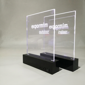 Custom Tabletop Acrylic Sign Holder with LED Light Base and logo - Product Image 1