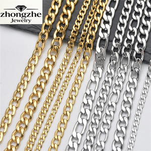 Dây chuyền mắt xích Ferago Link Chain NK, hàng tồn kho nhà máy, 45/50/55/60/65cm, thép không gỉ, đánh bóng cao cấp, phong cách Hip Hop dành cho nam - Product Image 1