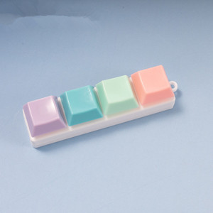 Porte-clés transparent personnalisable avec logo imprimé, clavier, usine OEM, touches ABS avec lumières LED, interrupteurs anti-stress - Product Image 5