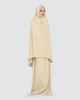 Robe Abaya Modeste en Crêpe Sérénité avec Broderie de Dubaï, Ensemble de Prière Floral, Robe Douce et Rafraîchissante pour Femmes Musulmanes, Prise en Charge de la Personnalisation