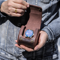 Boîte à remontoir de montre individuelle en cuir véritable végétalien Crazy Horse, étui de présentation à une fente avec intérieur en daim, marque privée
