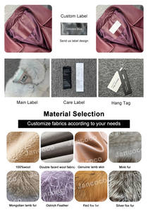 Jancoco, abrigo de cuero auténtico de alta calidad para mujer, chaquetas cortas personalizadas de cuero genuino con puños de Cuello de piel de mapache - Product Image 6