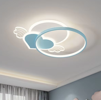 APCITL Nouvelle Plafonnier LED Moderne en Métal et Acrylique Blanc Chaud à Intensité Variable avec Télécommande, Design Mignon de Dessin Animé pour Chambre et Salon, AC