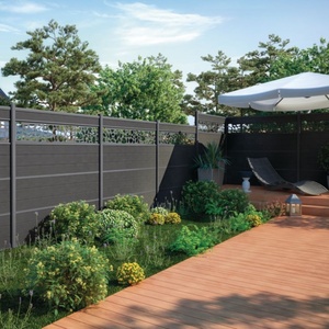 Patio balcón <span class=keywords><strong>madera</strong></span> impresión esgrima paneles resistencia UV impermeable WPC pared esgrima lleva con poste <span class=keywords><strong>para</strong></span> jardín <span class=keywords><strong>exterior</strong></span> - Product Image 5