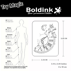 <span class=keywords><strong>Tatouage</strong></span> au jus de Jagua Boldink personnalisé, réaliste, effet montre cassée, résistant à l'eau, longue durée (2 semaines) - Product Image 6