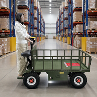 Chariot à plateaux électrique robuste pour le transport de palettes, chariot à plateaux pour usage industriel, construction en fer avec batterie 48V