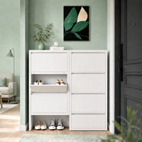 ASSOC Meuble à chaussures modulaire en acier à 3-4 niveaux avec finition poudrée et silencieux amortisseur pour entrée d'appartement moderne OEM