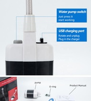 Douche portable d'extérieur, pomme de douche rechargeable par USB, distributeur d'eau électrique, pompe de douche pour la nature sauvage