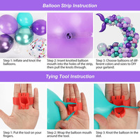 Kit de guirlande de ballons queue de sirène ballons de confettis vert violet pour l'obtention du diplôme décorations de fête d'école arrière fête d'anniversaire