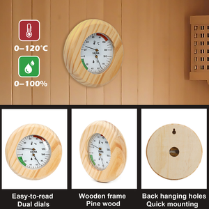 Essential <span class=keywords><strong>Indoor</strong></span> Scale Hygrometer Zifferblatt <span class=keywords><strong>Thermometer</strong></span> Komfort Entspannungs geräte Zubehör für Home Sauna Haushalts design - Product Image 3