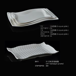 Assiette à manger en <span class=keywords><strong>mélamine</strong></span> de 14 pouces de style occidental <span class=keywords><strong>Vaisselle</strong></span> en plastique en forme de poisson <span class=keywords><strong>et</strong></span> de légume blanc créatif pour la fête - Product Image 4