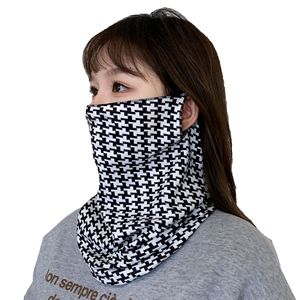 Women's Versatile Face Mask <b>Neck</b> <b>Warmer</b> Lattice Print Windproof Warm Outdoor Cycling Scarf - Product Image 2