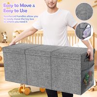 Boîte à jouets extra large pliable et robuste pour enfants Coffre à jouets Organisateur de rangement pour jouets Bacs de rangement pour tout-petits avec couvercles