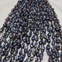 Collier de perles d'eau douce baroques irrégulières de grande taille (13-16 mm) couleur paon, en gros, en fils