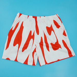 Short en maille brodé de basket-ball personnalisé, Short en maille de polyester double couche de taille plus pour hommes - Product Image 1