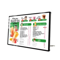 Panneau d'affichage de menu lumineux rectangulaire en aluminium durable pour les listes de prix des salons de thé, les cartes de table, les snacks, les burgers et le café