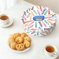 Vente en gros B2B de biscuits sucrés croustillants au beurre de style danois halal, en boîte ronde, commande en gros, classiques, 7% de matières grasses, personnalisables