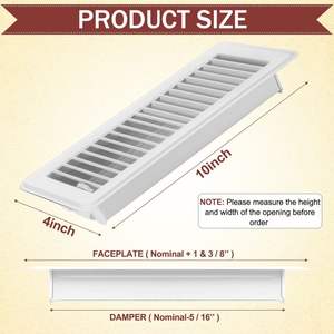 Rejillas de Ventilación de Piso de Metal Blanco Resistentes RHETECH, Acabado Resistente a la Oxidación, Rejilla de Ventilación para Calefacción Doméstica, Compatible con Agua de 230v - Product Image 3