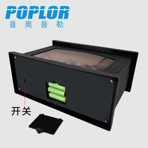 Cheminée électrique Popior, style rustique, décorative, autoportante, en plastique, avec effet de flamme LED, unité de chauffage - Product Image 5