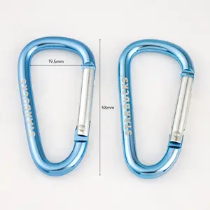 Wholesale Aluminum Keychain Clip Print Logo D Ring Carabiner Hook Keyring Metal Spring Snap Hook