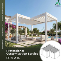 Pergola bioclimatique en aluminium sur mesure avec lames orientables, gazebo de jardin imperméable, conception sur mesure, solution d'ombrage extérieur