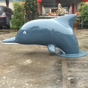 테마파크용 FRP 돌고래 동상 유리 섬유 동물상 피규어 모델