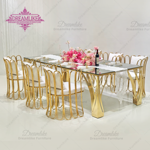 Ensemble de tables et de chaises de salle à manger modernes de rêve pour 8 personnes, pour les hôtels et les restaurants en plein air, meubles de <span class=keywords><strong>location</strong></span> - Product Image 3