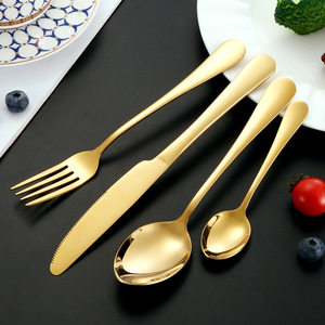 Ensemble de couverts en acier inoxydable, fourchettes dorées, pour hôtel, repas occidentaux, durable, pour les fêtes - Product Image 5
