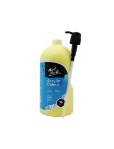 Mont Marte Studio School Acrylic 2L Pump- Lemon Yellow acrylic colour paint