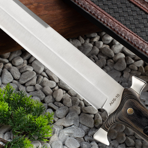 Cuchillo de Supervivencia Samurai Personalizable, Hoja de Acero Inoxidable No Ajustable, Mango de Madera con Diseño de Dragón, para Caza, Bricolaje, Uso Industrial, OEM - Product Image 2