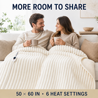 Couverture chauffante électrique en fausse fourrure double face 50*60 pouces, 110V/220V, 10 réglages de chaleur, arrêt automatique, certifiée CE RoHS