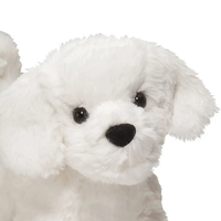 G213 8 Inch Lifelike Cute White Standing Teddy Dog Stuffed Animal Accompagner Kids Plush Toy Gift Home Decor Plush Animal Dog Toy