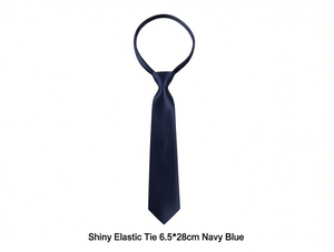 Cravatta Elastica Lucida 6.5*28cm Blu Navy Stile Formale - Product Image 1