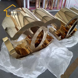 DH-1441 2017 Mới Nhất Thời Trang Hàng Đầu Thiết Kế 8 Chỗ Ngồi Rose Gold Thép Marble Bàn Ăn Bộ - Product Image 1