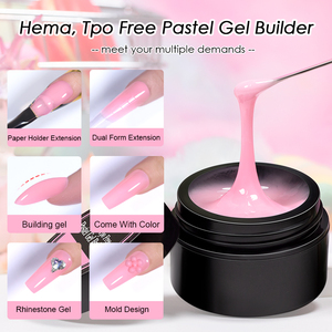 BOZLIN OEM Gel de Construction Pastel à Faible Chaleur en Pot, Sans HEMA ni TPO, Gel d'Extension d'<span class=keywords><strong>Ongles</strong></span> Macaron de Haute Qualité, Gel de Construction Robuste et Dur pour <span class=keywords><strong>Ongles</strong></span> - Product Image 2