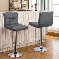 Lot de 2 tabourets pivotants en cuir PU blanc, hauteur de comptoir réglable, sans accoudoirs, avec Base plus grande, chaises de Bar x-large