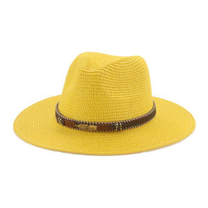 Sombreros de Paja de Papel, Sombrero Panamá de Ala Ancha, Sombrero de Paja al por Mayor, Gorra de Paja de Playa de Verano, Gorra de Moda Unisex - Product Image 3
